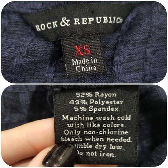 Rock and Republic Ribbed Twist Top(K013)-Size XS for Women - Picture 6 of 7